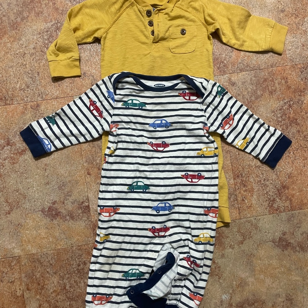 Old Navy Yellow and Striped Kids Bodysuits